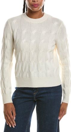 Fort&eacute; Cashmere Luxe Cable Crewneck Cashmere Sweater