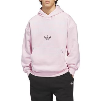 adidas Shoemaker Loose Fit Graphic Hoodie in Clear Pink at Nordstrom, Size Medium R