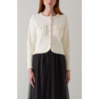 L.k. Bennett Norah Knit Jacket in Cream at Nordstrom, Size X-Small