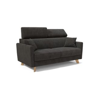 Divani.Store Francy Sof&aacute; Cama Con Reposacabezas Ajustables 200 Cm (mat. 160x197) Negro