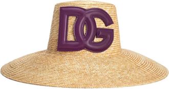 Dolce & Gabbana Cappello estivo con applicazione logo - Toni neutri