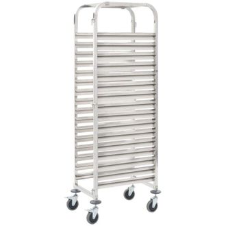 vidaXL Vidaxl - Carrello da Cucina per 16 Vassoi 38x55x163 cm in Acciaio Inox