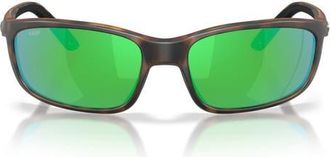 Costa Brine II 59mm Polarized Rectangular Sunglasses in Tortoise /Green Mirror 580P at Nordstrom