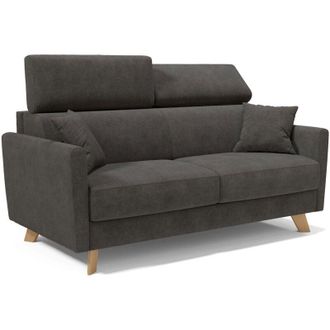 Divani.Store Francy Sof&aacute; Cama Con Reposacabezas Ajustables 200 Cm (mat. 160x197) Antracita