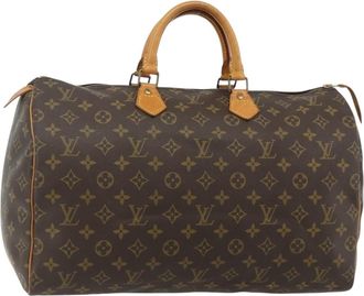Louis Vuitton Speedy Handbag Monogram Canvas Brown Canvas Handbag (Pre-Owned)