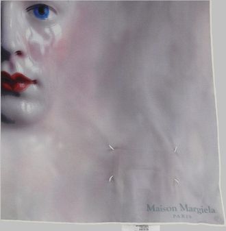 Maison Margiela Printed Silk Scarf - Gray