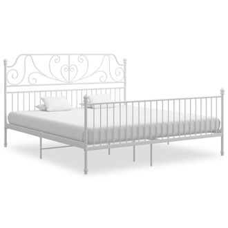 Berkfield Home Bed Frame White Metal 180x200 cm Super King