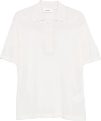 Lisa Yang Polo Kraag Ribgebreid - Heren - Polos - Wit - L - Kasjmier - Tops