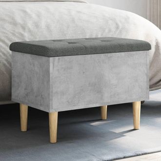 vidaXL Vidaxl - Banco Con Almacenaje Madera Ingenier&iacute;a Gris Hormig&oacute;n 62x42x46cm