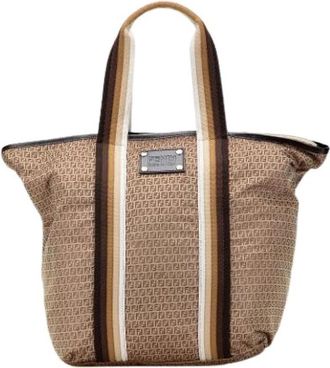 Fendi Pre-owned Nylon Tote Bag - Dames - Vintage Shopper - Bruin - ONE Size - Nylon - Vintage