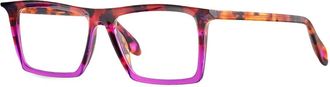 Theo Eyewear Occhiali squadrati - 008 Brown Dalmatian/ Transparent Purple