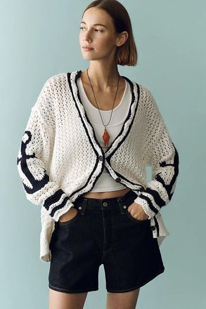 Maeve Open-Stitch Anchor Cardigan