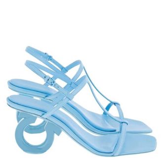 Ferragamo Elina Gancini Heel Sandals, Size 7 C