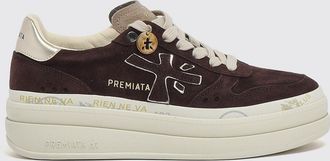 Premiata Sneakers Micol in pelle e camoscio con suola platform