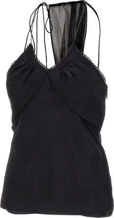 Victoria Beckham Sleeveless Top - Dames - Tops zonder mouwen - Zwart - 2XS - Tule - Tops