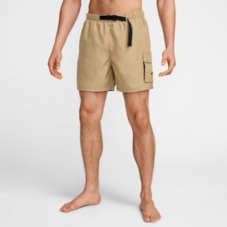 Nike Mens Swim Voyage 5 Brief-Lined Cargo Shorts in Brown | NESSF453-241