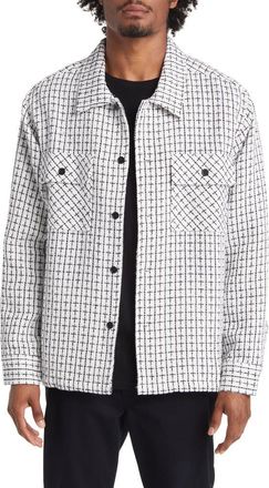 PacSun Gabe Workwear Button-Up Shirt in White/Black at Nordstrom, Size Medium