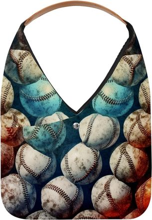 Generic Baseball Ball Background Reusable Lightweight Grocery Bags - Foldable Into Compact Pouch, Washable & Sturdy, Multipurpose for Shopping and Travel