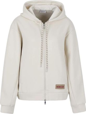 Moncler Zip-throughs - Dames - Vesten met rits - Wit - XL - Katoen - Hoodies & sweatvesten