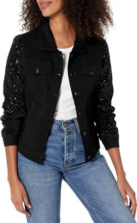 Multiples Cuffed Jean Style Jacket In Black