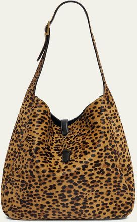 Saint Laurent Le 5 A 7 Large Animal-Print Calf Hair Shoulder Bag
