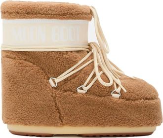 Moon Boot Icon Low Fleece Boots - Dames - Winterlaarzen - Bruin - 39 EU - Leer - Schoenen