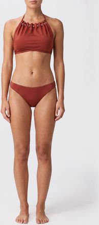 Zimmermann Bikini con scollo a girocollo, anello metallico e laccetti da annodare