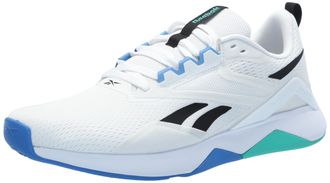 Reebok Mens Nanoflex Trail 2 Sneaker, Footwear White/Black/Unleashed Green, 11 UK