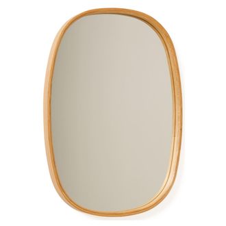 Dmora Espejo Piansano, Forma Ovalada, Tipo De Pared, Estructura Transparente, 38x55h Cm, Roble Marr&oacute;n