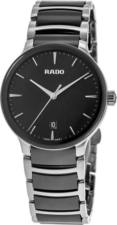 Rado Centrix Quartz Black Dial Ceramic & Stainless Steel Mens Watch R30021152
