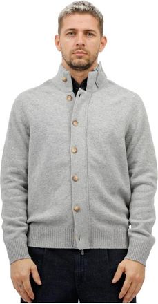 Gran Sasso Ritssluiting Knopen Trui - Heren - Vesten - Grijs - 4XL - Truien & Vesten