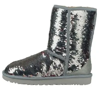 UGG (WMNS) UGG Classic Short Sequin Silver 1094982-SLVR