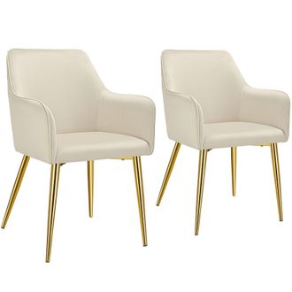 TecTake Dining Chair Avane Set Of 2 - Beige | Size: 2 Pack