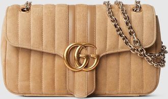 Gucci Jetset GG Marmont Medium Shoulder Bag, Beige, Suede