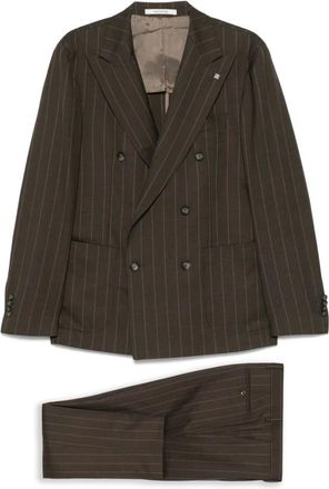 Tagliatore Double Breasted Suits, male, Brown, Size: XL Suit