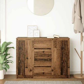 Berkfield Home Sideboard with Drawers Old Wood 100.5x35x76 cm Engineered Wood in Brown