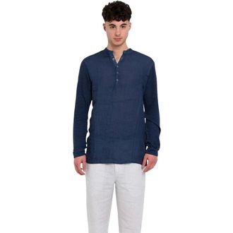 120% Lino Heren, Tops, Blauw, Maat: 2XL