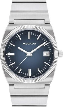 Movado Heritage Ondoplan Quartz Blue Dial Mens Watch 3650215