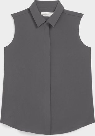 Contemporaine Womens Shirt collar silky cami