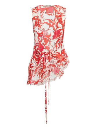 Roberto Cavalli Top met bloemenprint - Rood