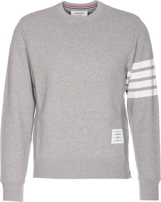 Thom Browne Felpa girocollo con logo - Grigio