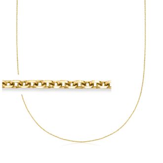 Canaria Canaria 1.1mm 10kt Yellow Gold Diamond-Cut Cable-Chain Necklace