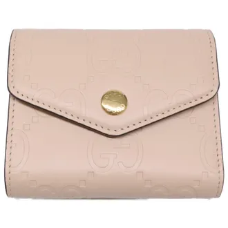 Gucci Light Beige Leather Wallet (Tri-Fold) (Pre-Owned)