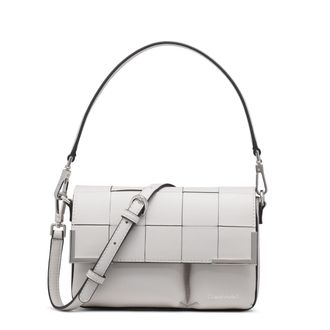 Calvin Klein Mica Calvin Klein Womens Mica Organizational Flap Crossbody Bag, Dove Grey Fabric, &Uacute;nico