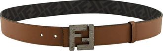 Fendi FF Squared Reversible Riem - Heren - Riemen - Bruin - 90 CM - Katoen - Accessoires