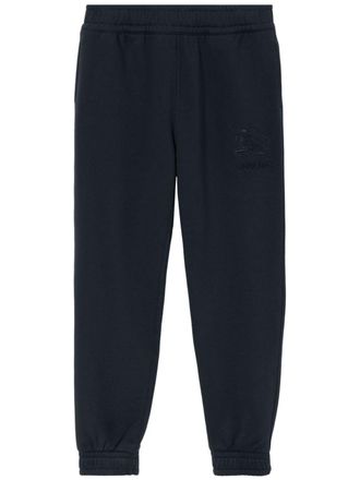 Burberry EKD-embroidered cotton track pants - Blue