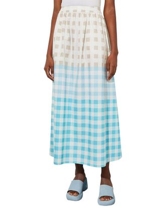 Ming Wang Poplin Maxi A-Line Skirt