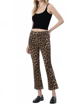 Flying Monkey High Rise Kick Flare Pants In Leopard
