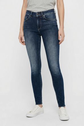 Only Skinny-fit-Jeans ONLY ONLBLUSH MID SK ANK RW DNM REA082 NOOS, Damen, Gr. XS (34), L&auml;nge 34, blau (schwarz medium blau denim), Denim/Jeans, Obermateria