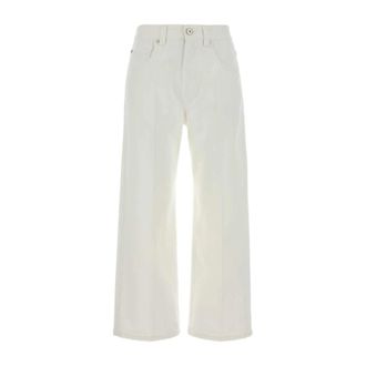 Brunello Cucinelli Contemporary Square Jeans - Dames - Loose Fit Jeans - Wit - L - Katoen - Jeans